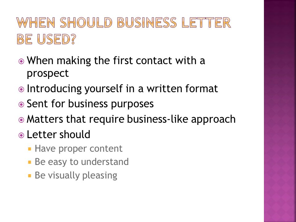 When should business letter be used
