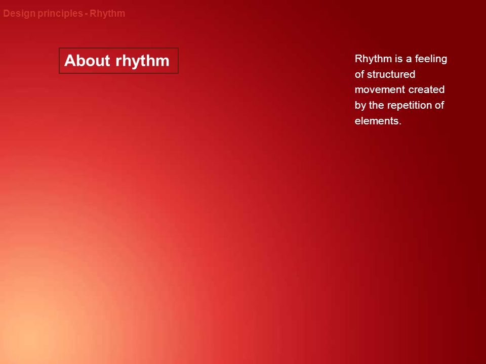 Design principles - Rhythm