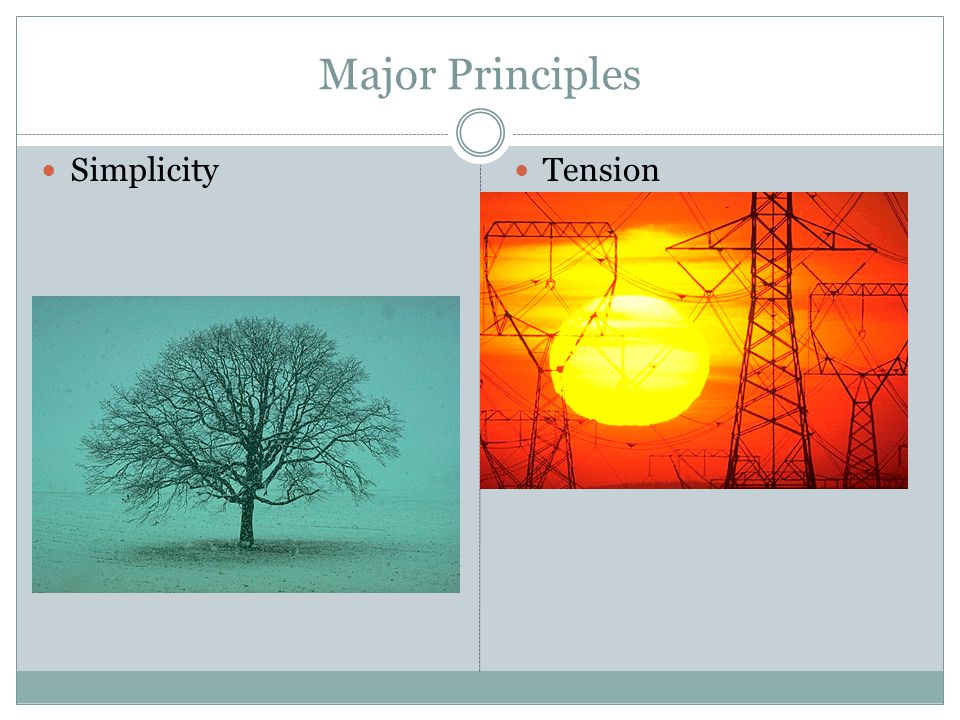 Major Principles Simplicity Tension