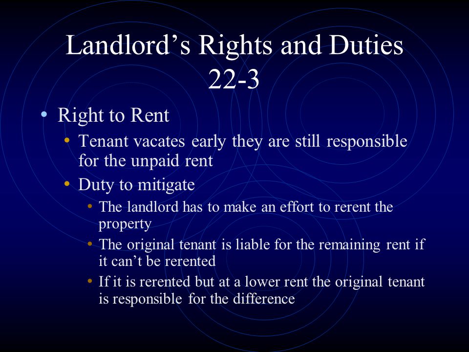 Landlord’s Rights and Duties 22-3