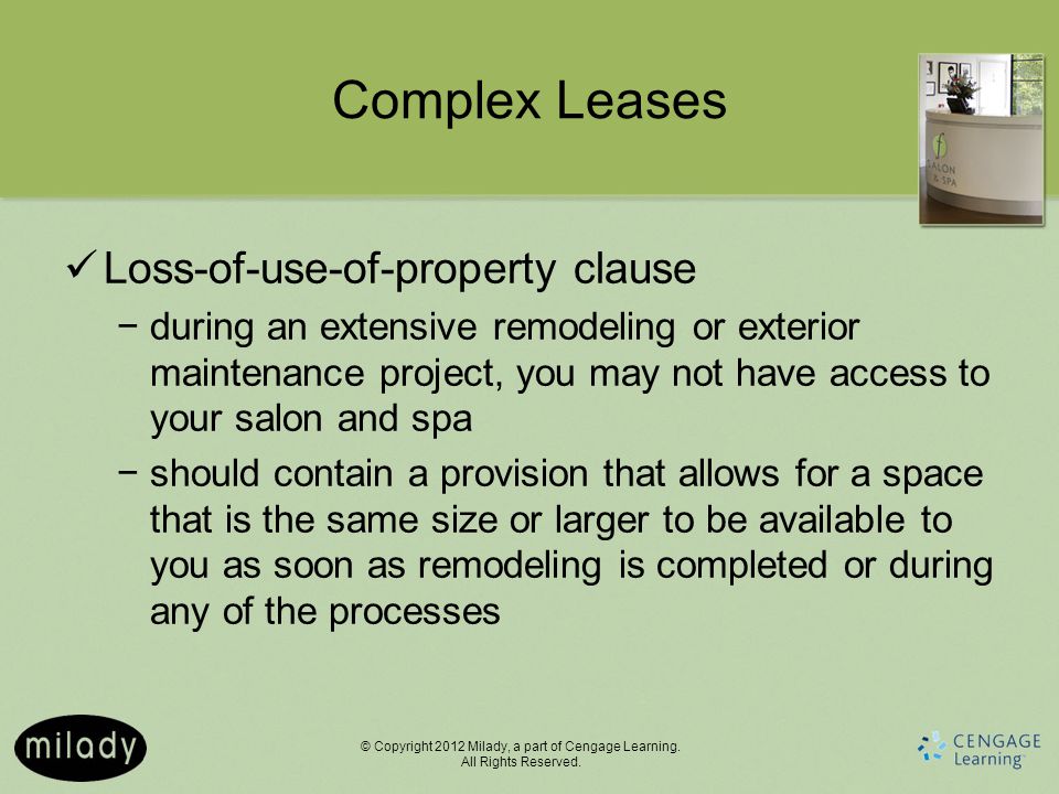 Complex Leases Loss-of-use-of-property clause