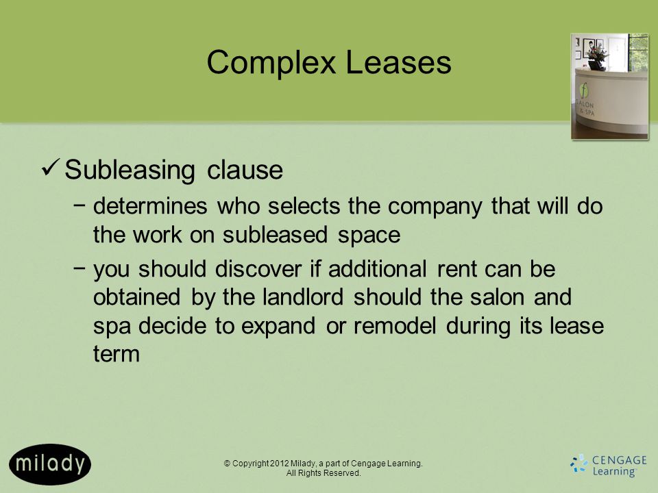 Complex Leases Subleasing clause