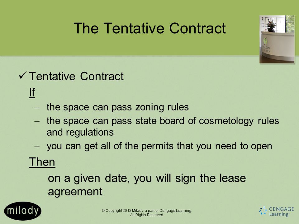 The Tentative Contract