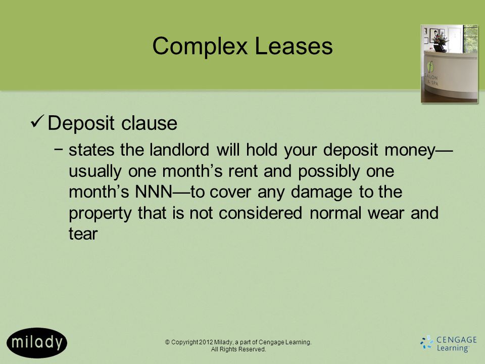 Complex Leases Deposit clause