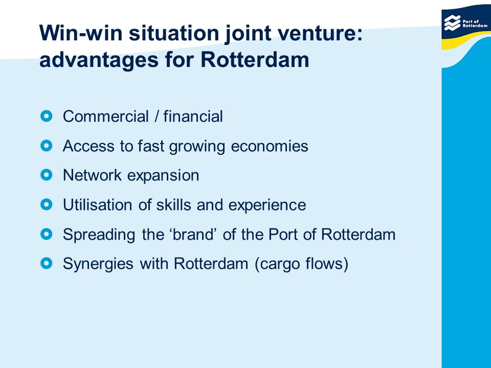 Win-win situation joint venture: advantages for Rotterdam