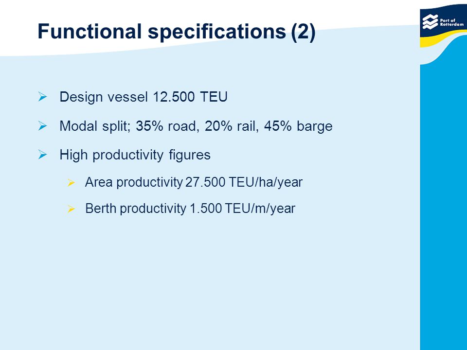 Functional specifications (2)