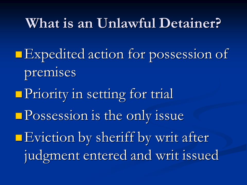 What is an Unlawful Detainer