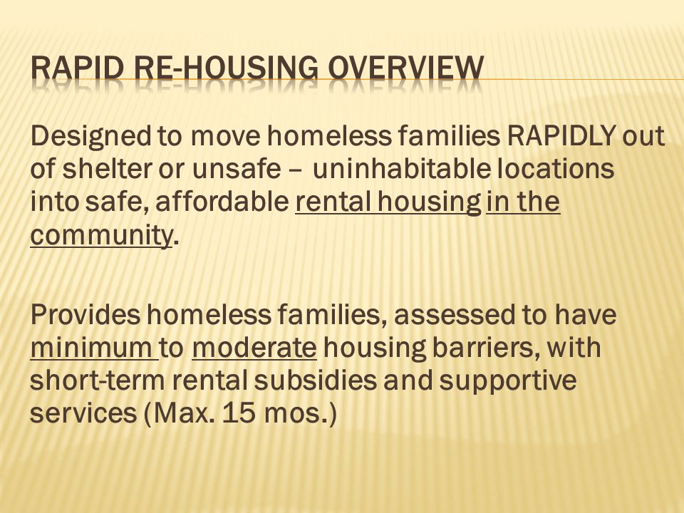 Rapid Re-Housing Overview