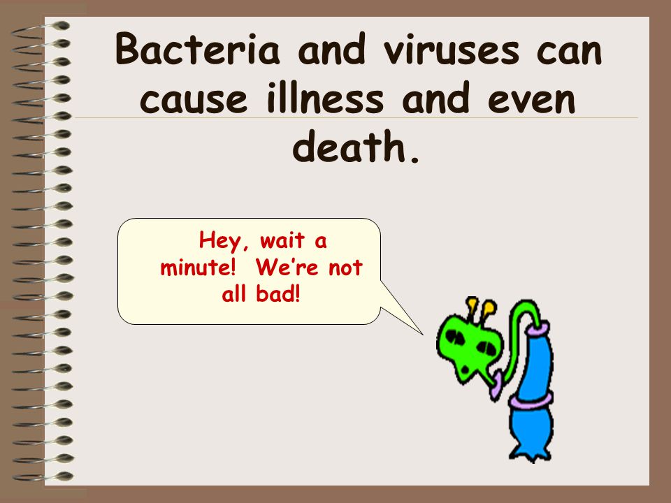 Bacteria and viruses can cause illness and even death.