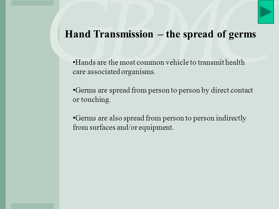 Hand Transmission – the spread of germs
