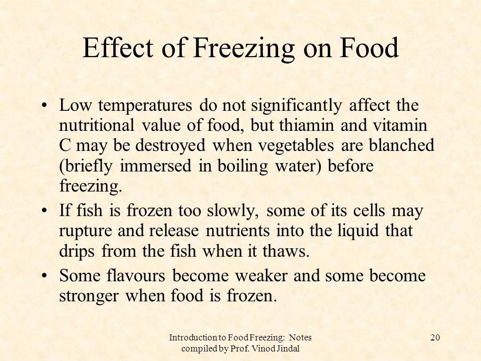 The Effects Of Freezing On Food