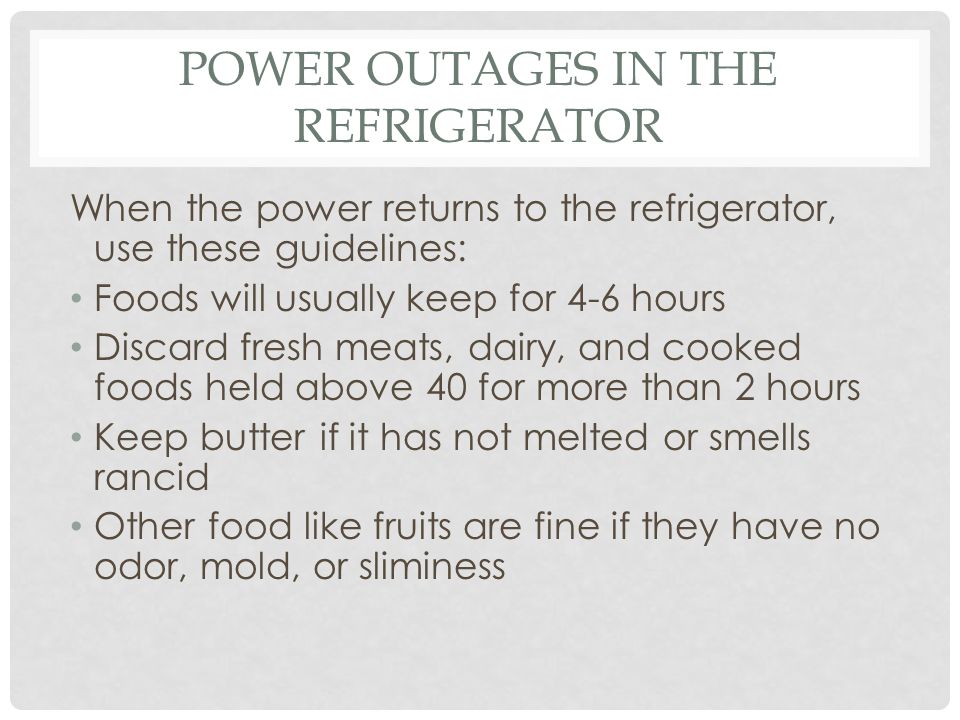 Power outages in the Refrigerator