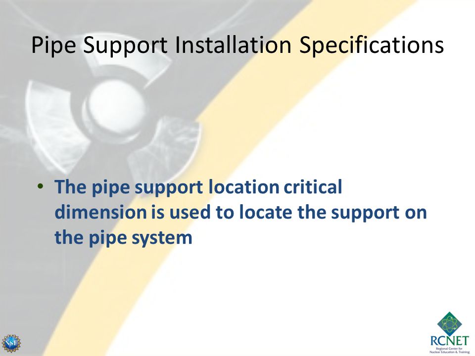 Pipe Support Installation Specifications