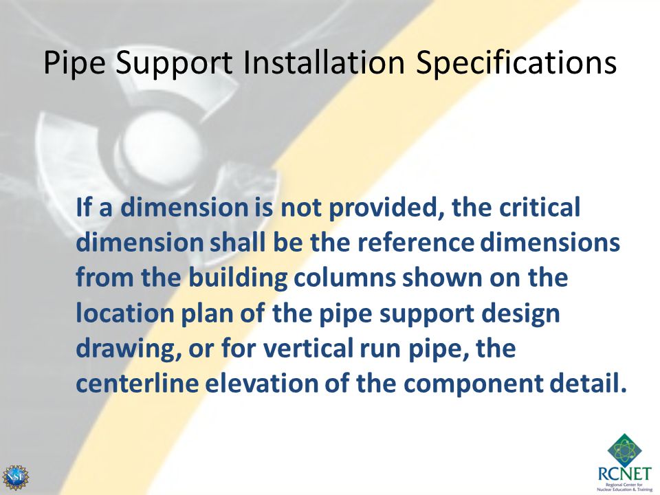 Pipe Support Installation Specifications