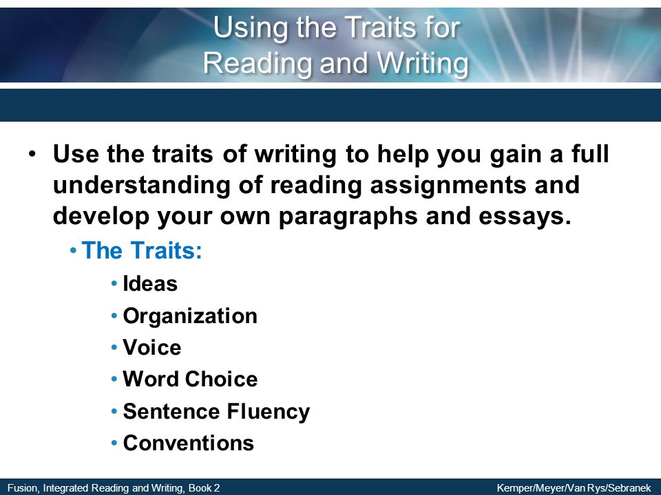 Using the Traits for Reading and Writing