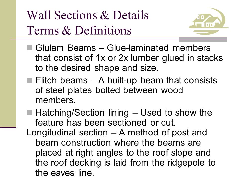 Wall Sections & Details Terms & Definitions