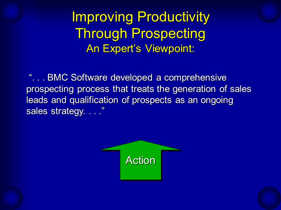 Improving Productivity Through Prospecting An Expert’s Viewpoint: