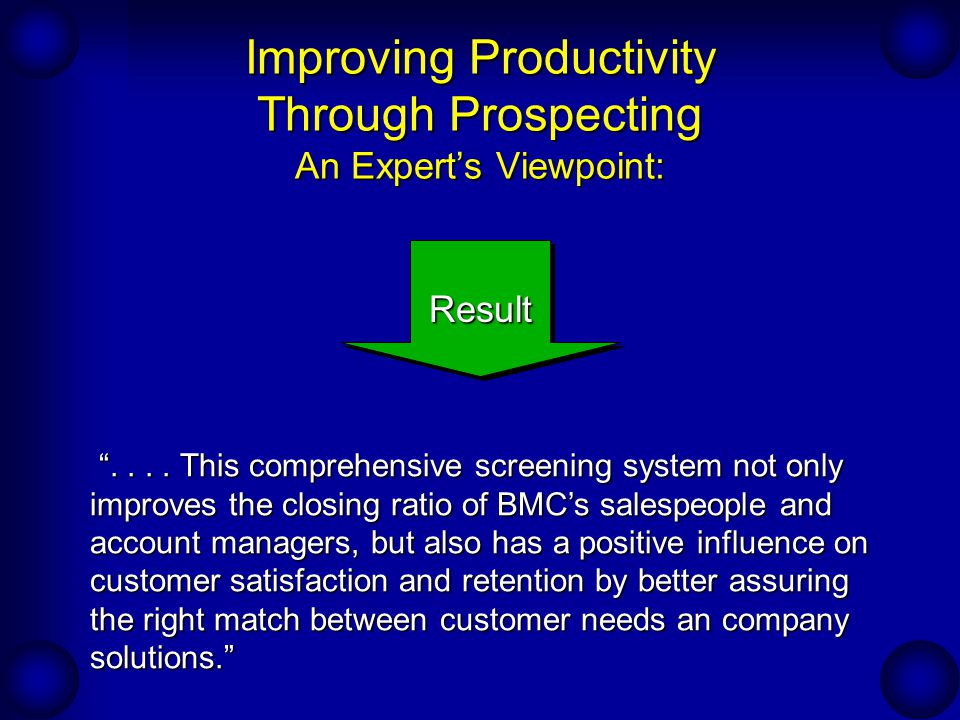 Improving Productivity Through Prospecting An Expert’s Viewpoint: