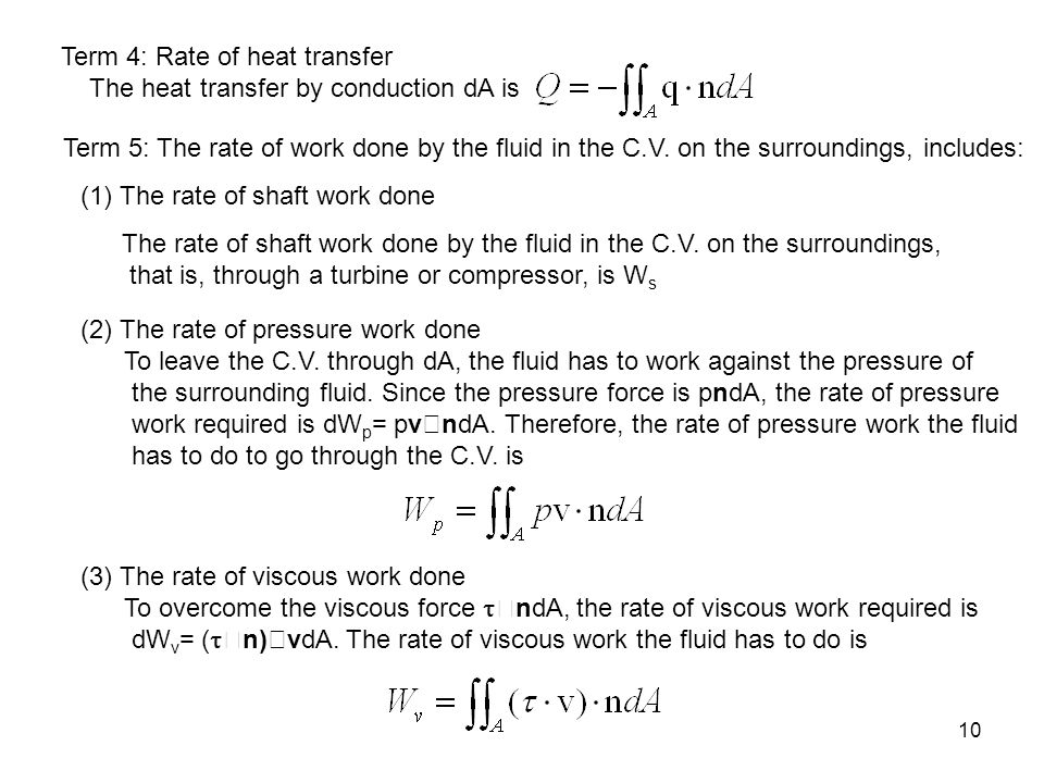 Term 4: Rate of heat transfer