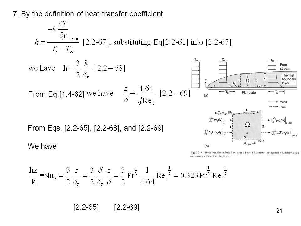 7. By the definition of heat transfer coefficient