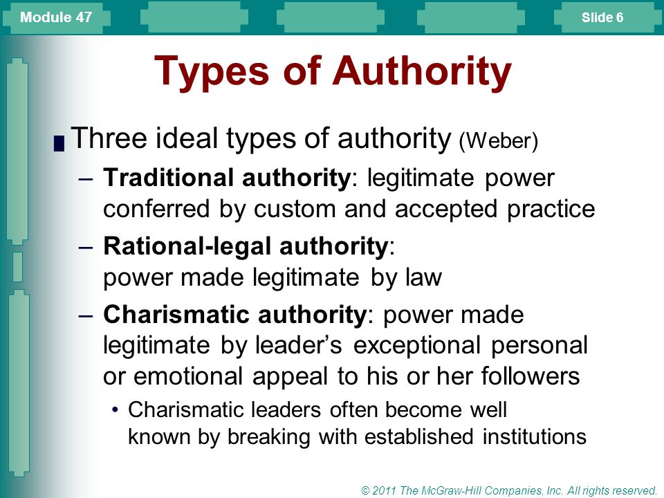 weber authority types