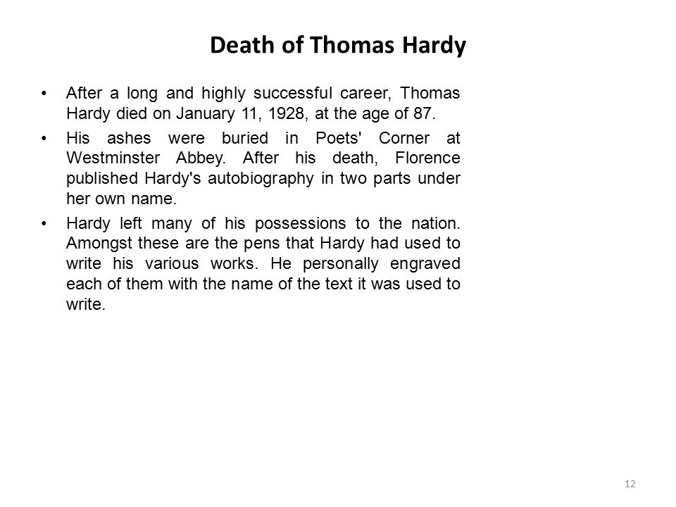 her death and after by thomas hardy analysis