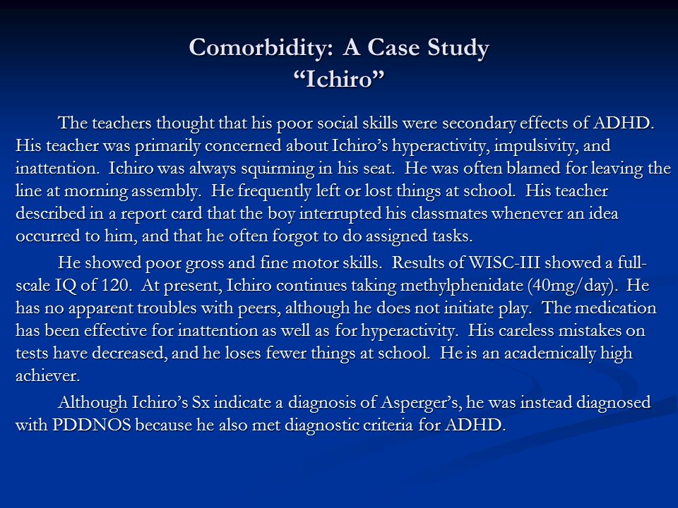 Comorbidity: A Case Study Ichiro