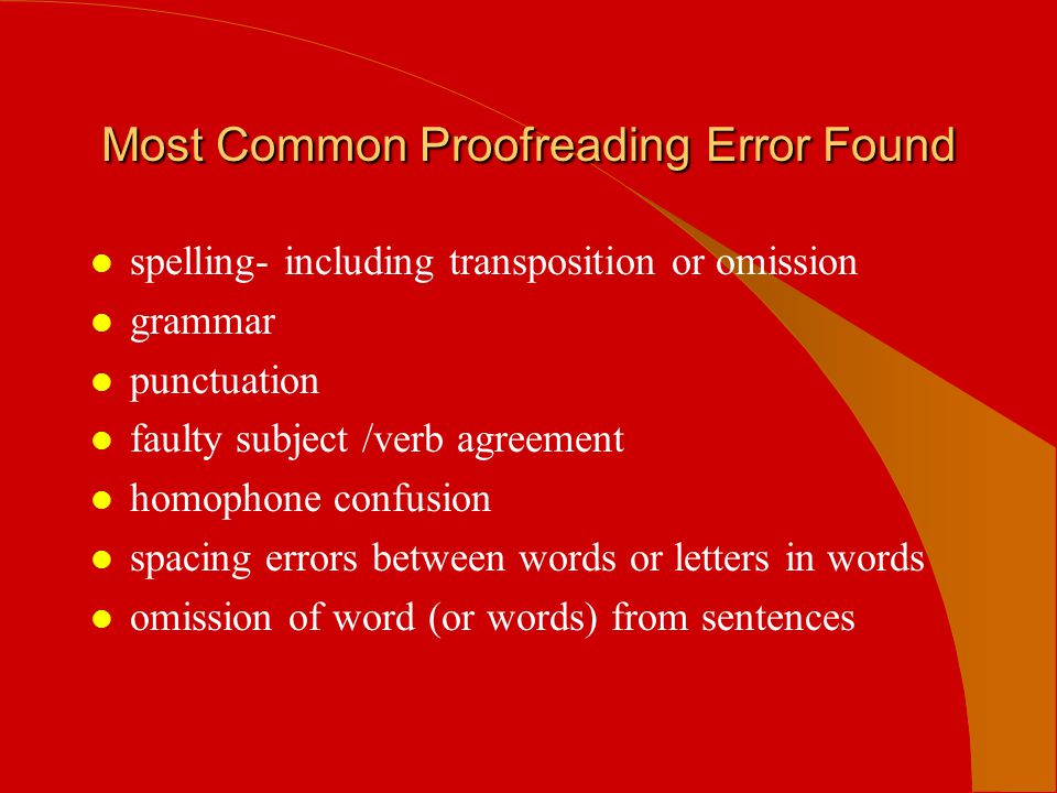 Most Common Proofreading Error Found