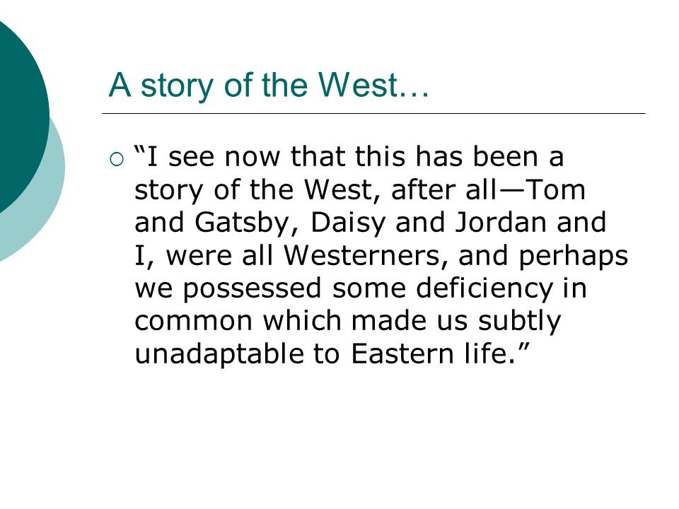 A story of the West…