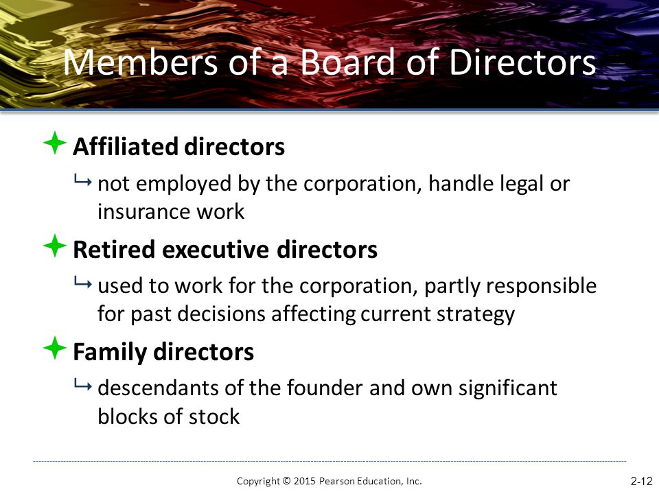Members of a Board of Directors