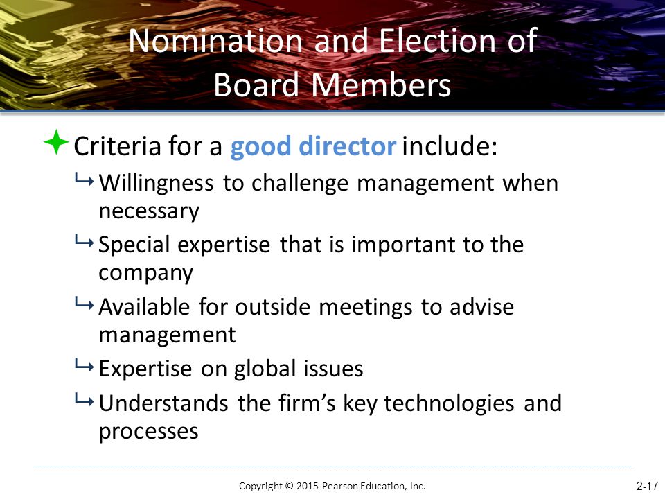Nomination and Election of Board Members