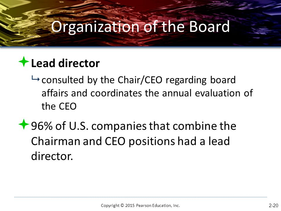 Organization of the Board