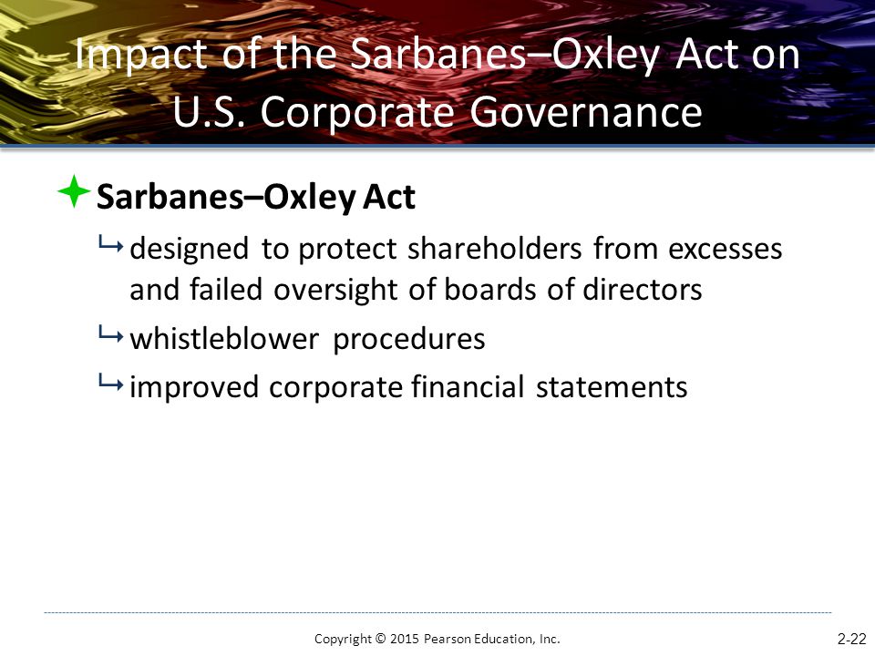 Impact of the Sarbanes–Oxley Act on U.S. Corporate Governance