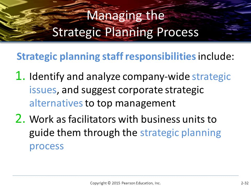 Managing the Strategic Planning Process