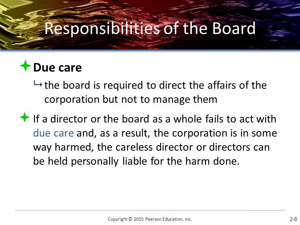 Responsibilities of the Board