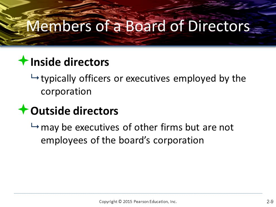 Members of a Board of Directors