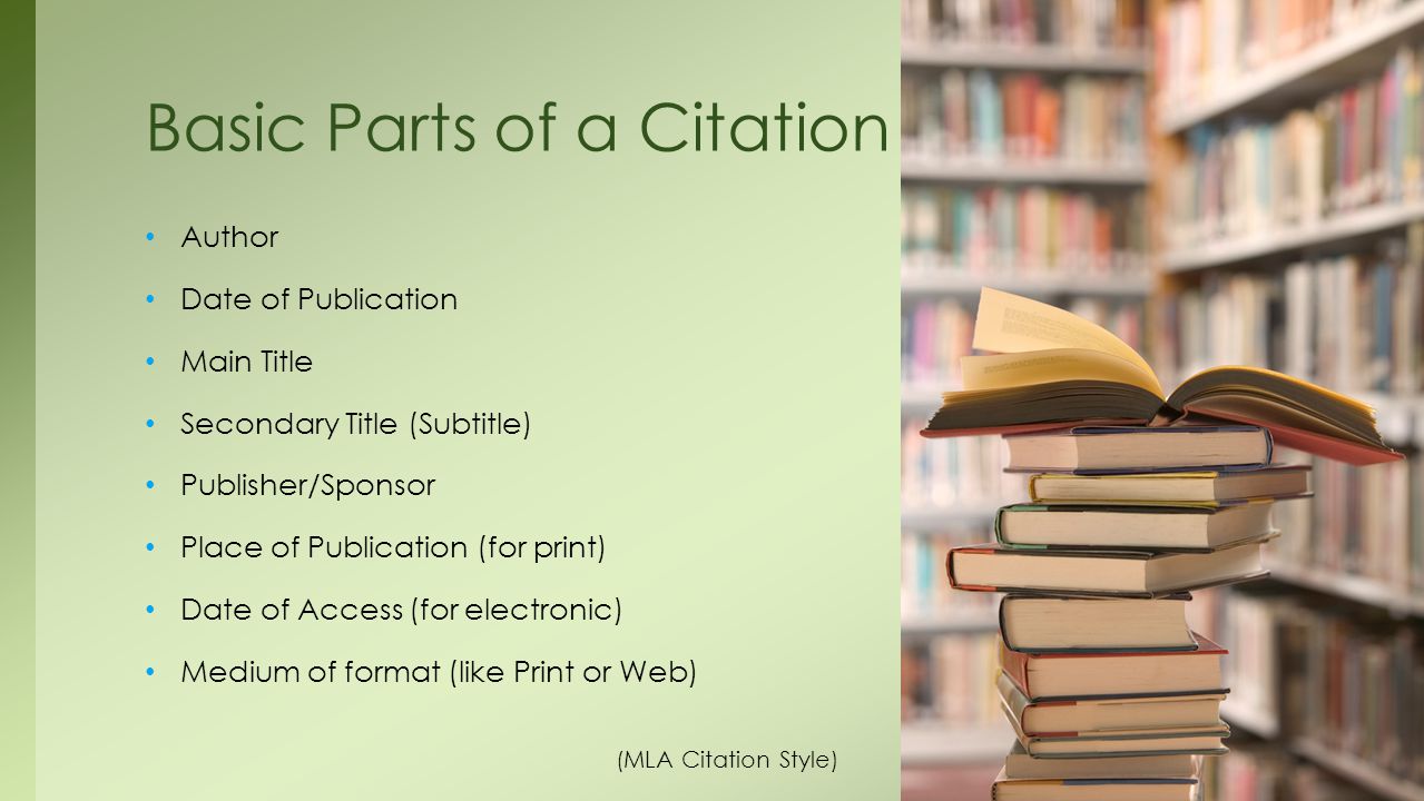 Basic Parts of a Citation