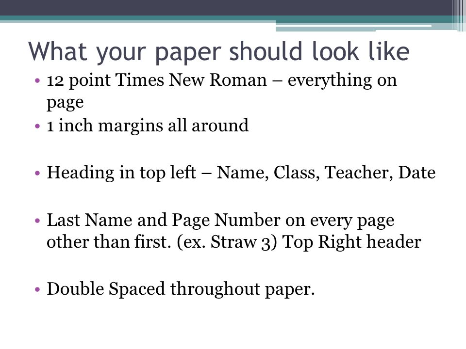 What your paper should look like