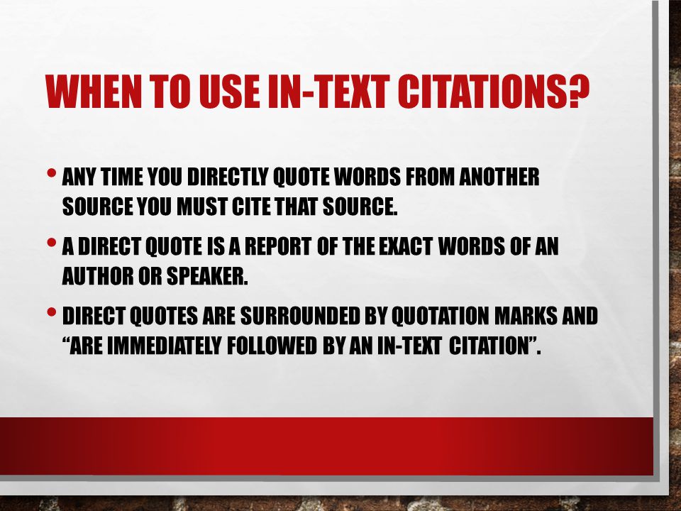 When to use in-text citations