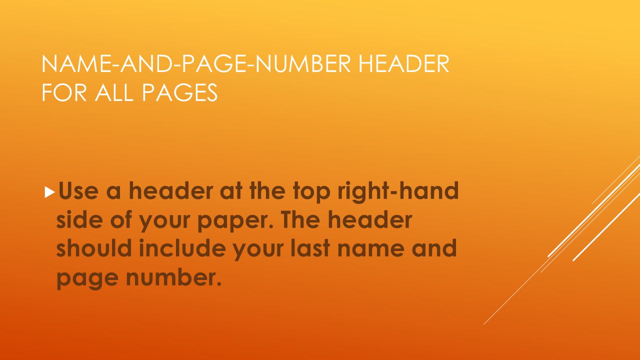 Name-and-Page-number header for all pages