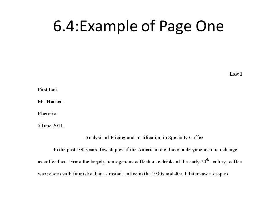 6.4:Example of Page One