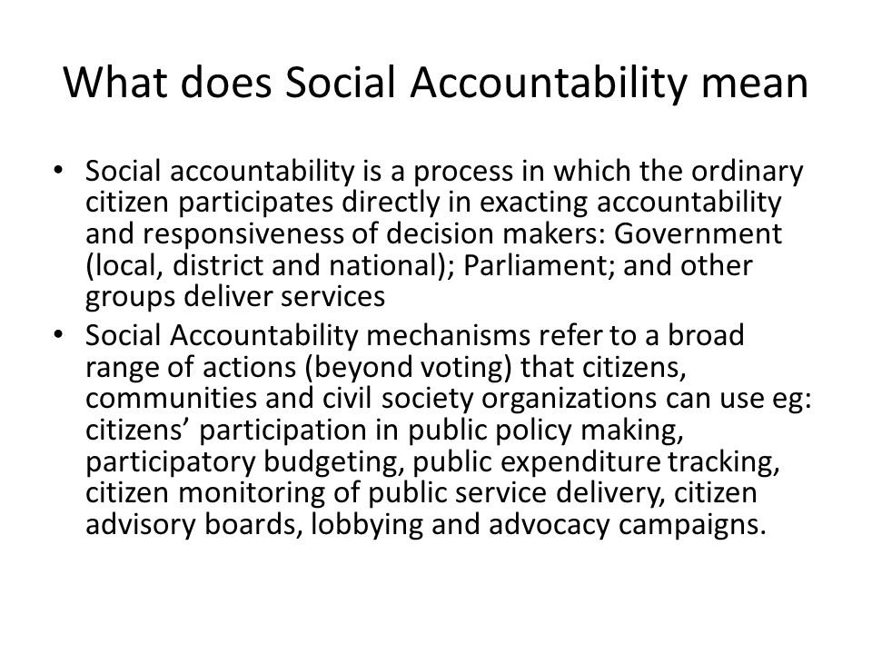 What does Social Accountability mean