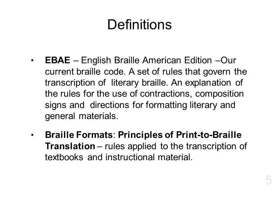 Ebae Braille Chart