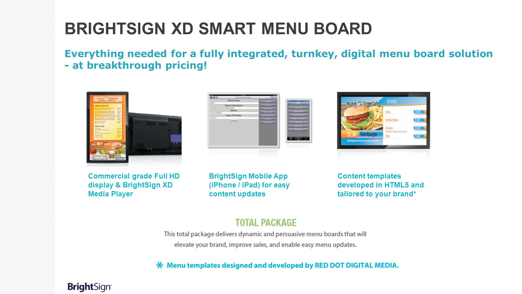 BrightSign XD Smart Menu Board