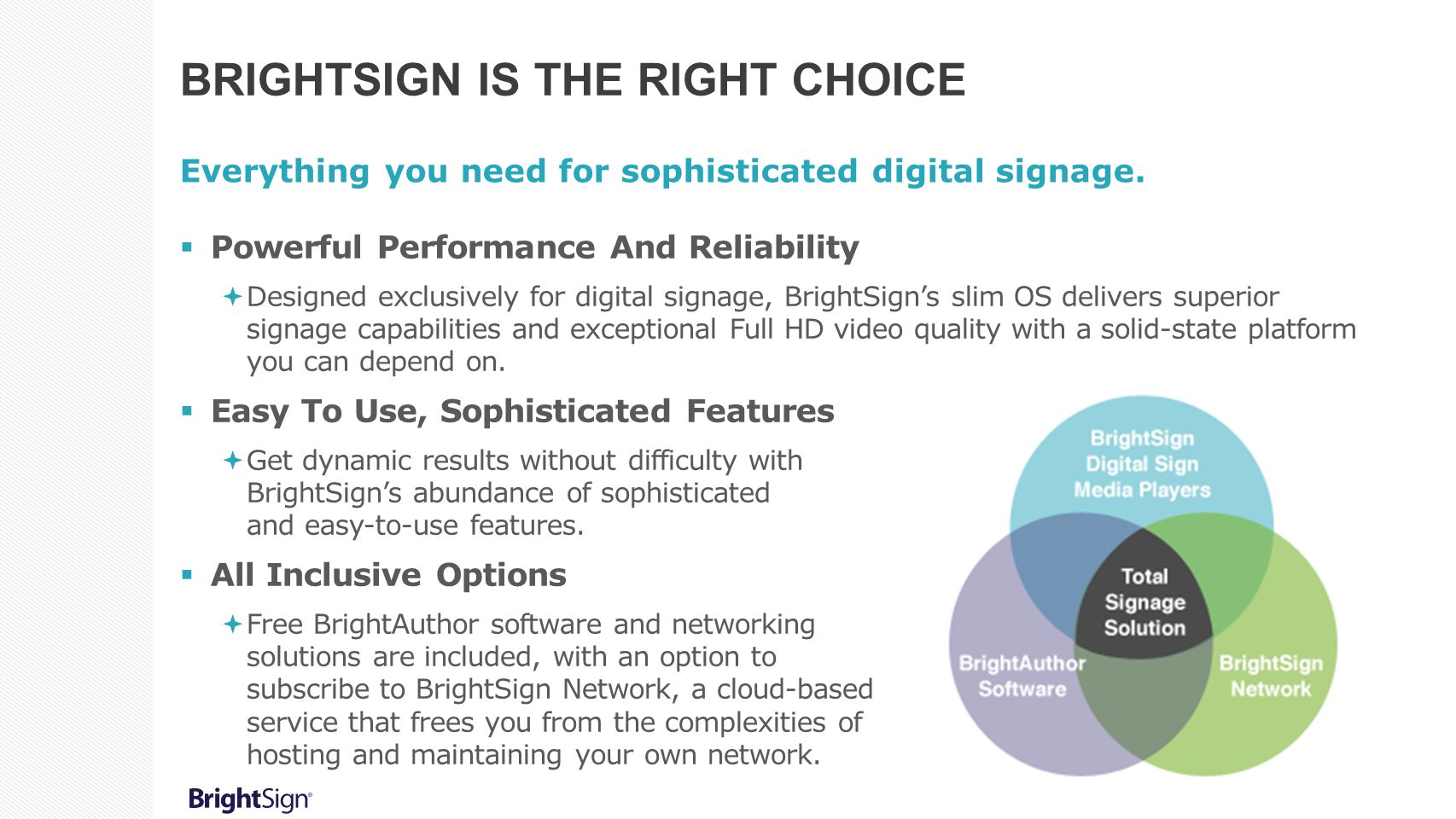 BrightSign Is the Right Choice