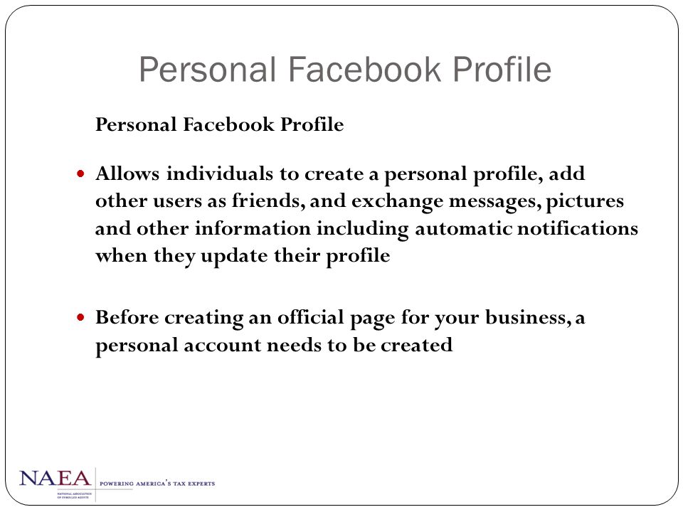 Personal Facebook Profile