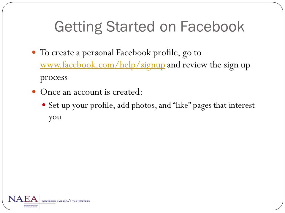 Getting Started on Facebook