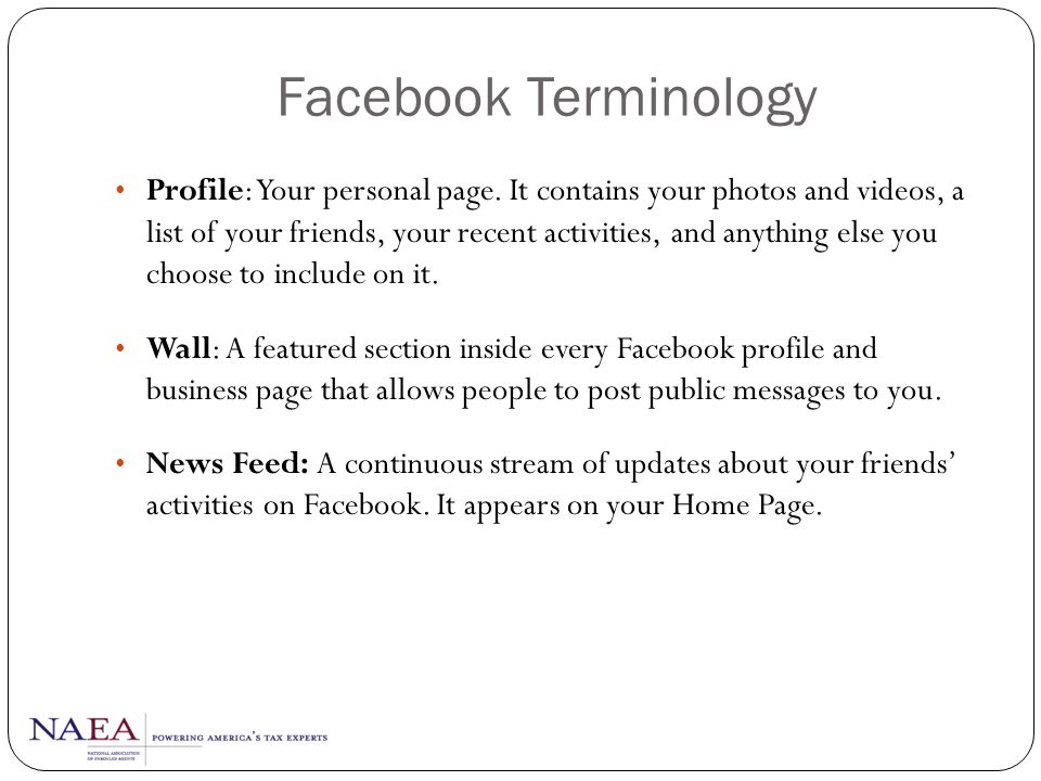 Facebook Terminology