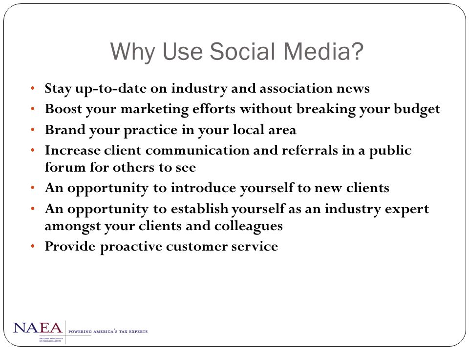 Why Use Social Media Stay up-to-date on industry and association news