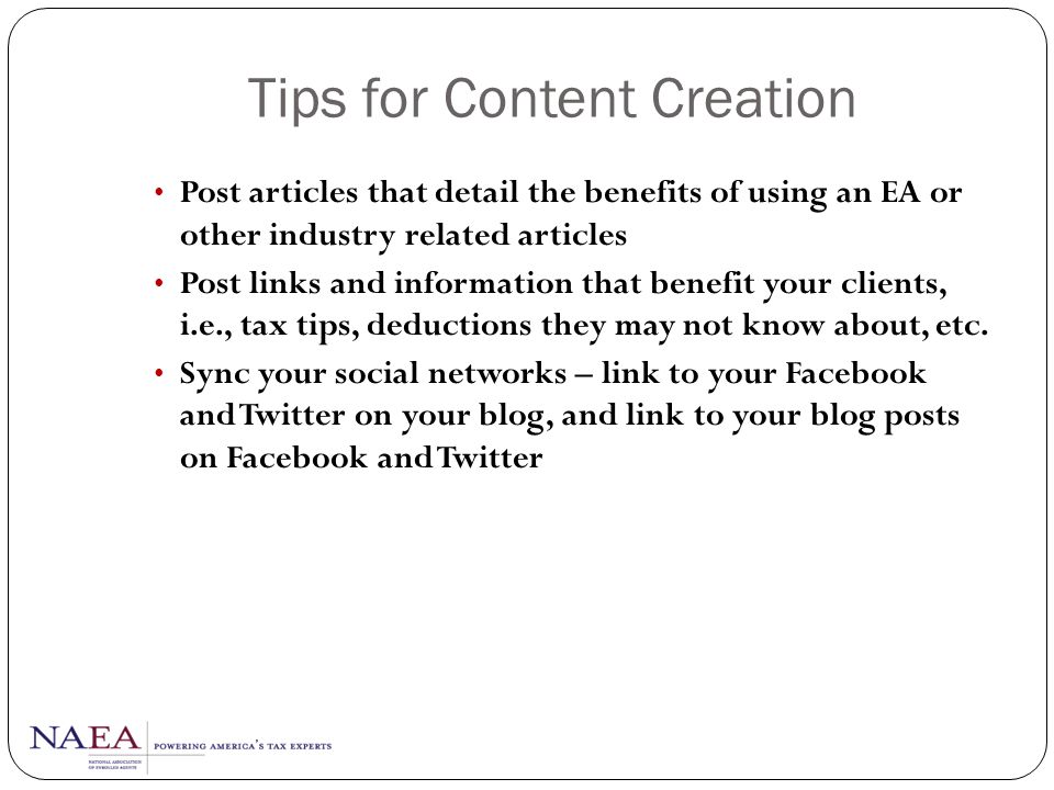 Tips for Content Creation